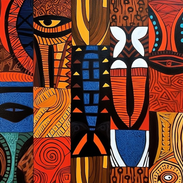 African ndebele pattern fabric