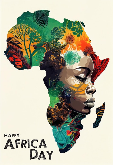 African people colorful illustration Africa day concept Ai generated