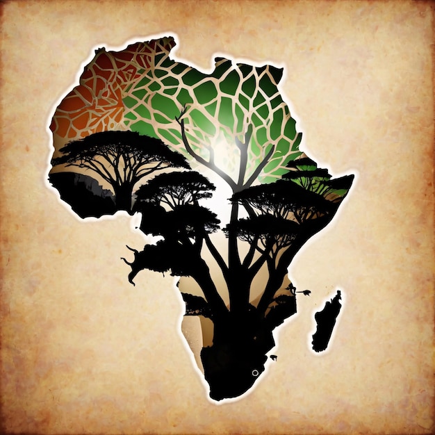 African pride silhouette design