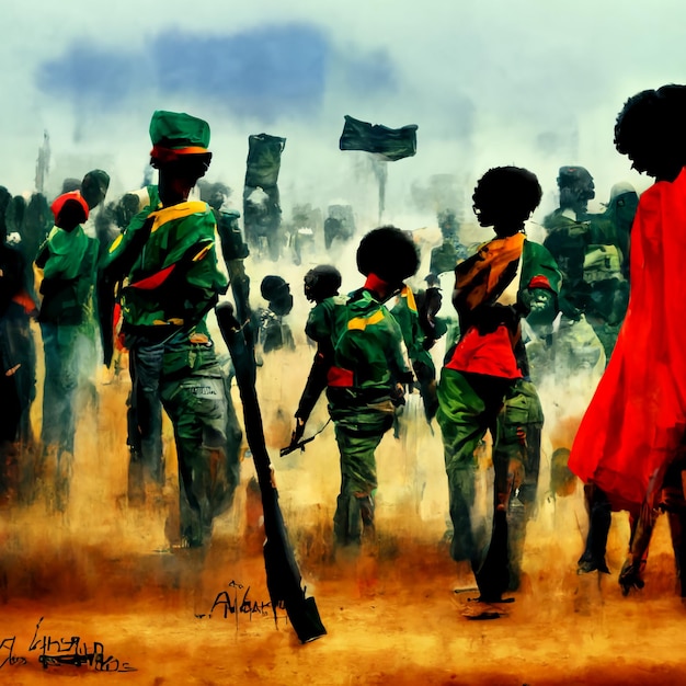 African revolution painting