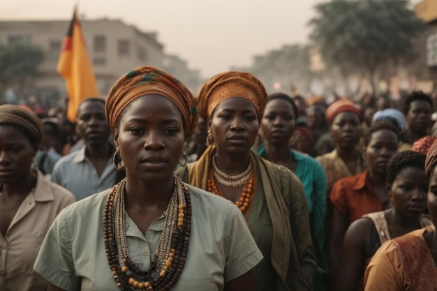 African women protest in the streets for justice and equal rights