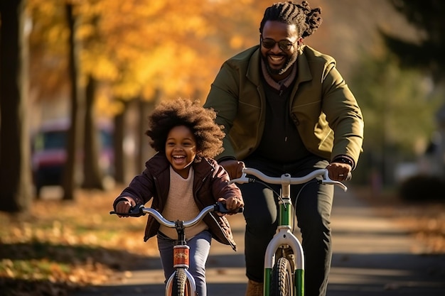 AfricanAmerican Father Teaching His Child Generative Ai