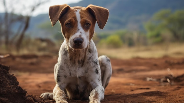 Africaninspired Softfocus Portrait Dog Sitting In Madagascar