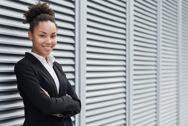 Afro american woman posing medium shot