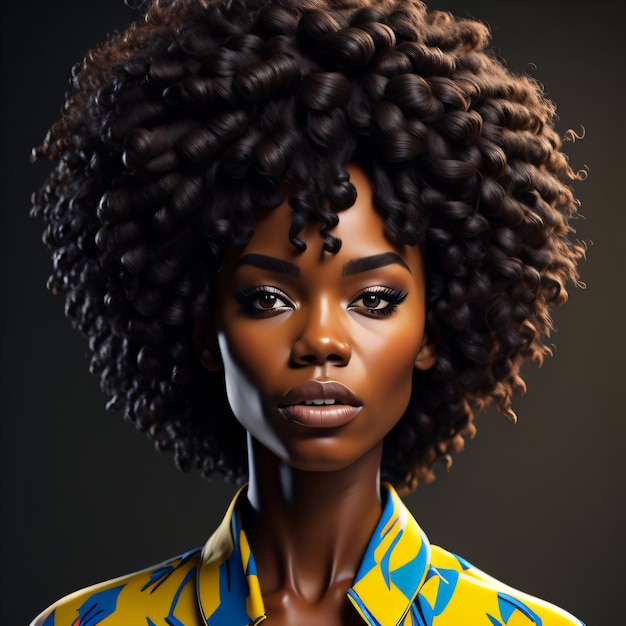 Afro Beautiful Woman With Amazing Hairstyle