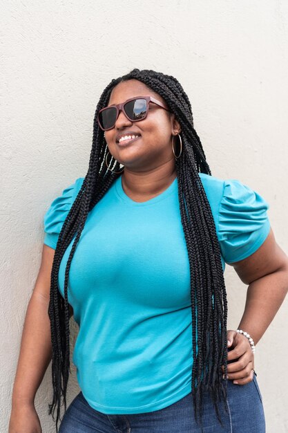 Afro Black Teenager With Braids