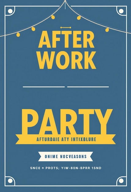 Photo after work party flyer and social media post template