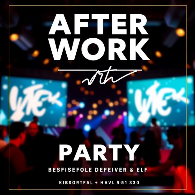 Photo after work party flyer and social media post template