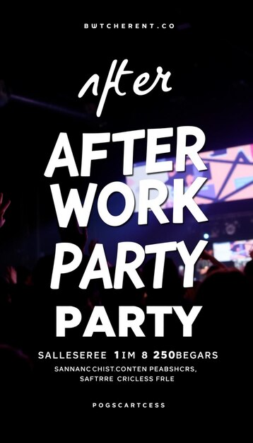 Photo after work party flyer and social media post template