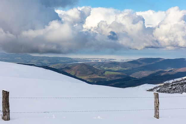 An afternoon in the mountains with lots of snow