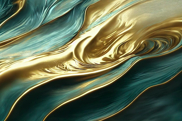 Agate marble fluid abstract background gold stripe texture Green marble agate with golden veins