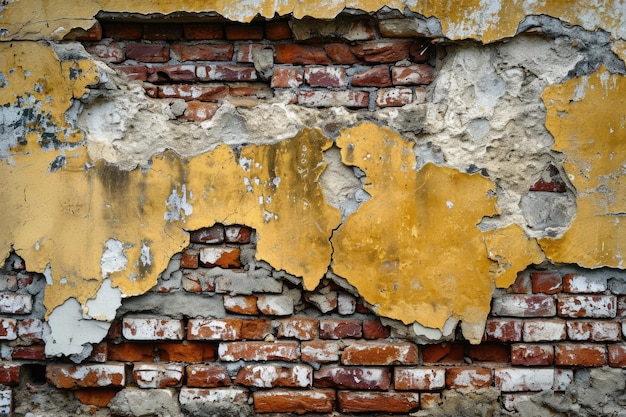 Aged Brick Wall Closeup Weathered Texture and Concrete Surface