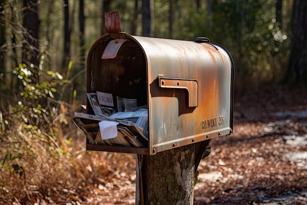 An aged burdened mailbox in need of relief