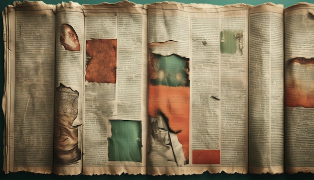 Aged Newspaper Texture Vintage Background with Distressed Edges Faded and Torn Pages