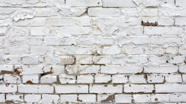 An aged white brick wall with chipped edges offering a sense of history and charm