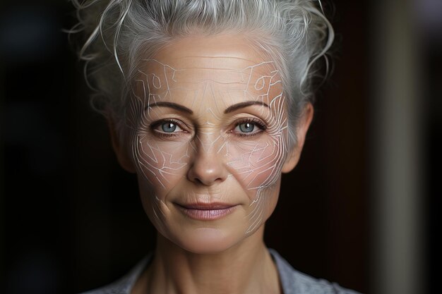 Agedefying beauty portrait of mature woman embodies aesthetic cosmetology and rejuvenation