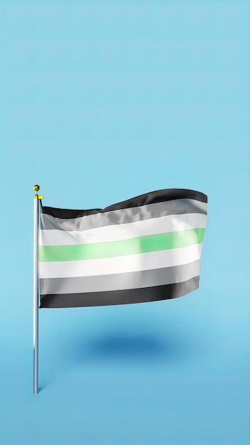 Agender flag animated motion in a blue background 4K vertical version