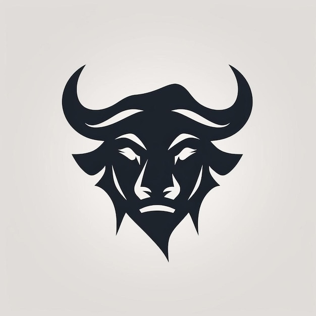 Photo aggressive buffalo logo with strong facial expression