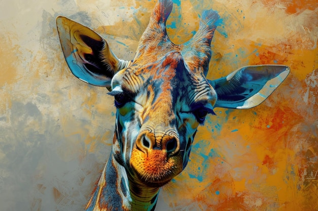 Agile Giraffe head Generate Ai