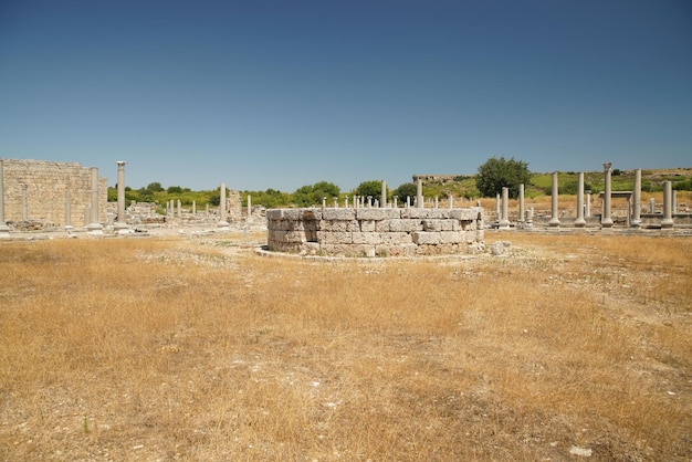 Agora of Perge Ancient City in Antalya Turkiye