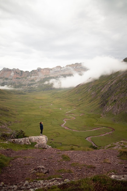 Aguas Tuertas Huesca Valle de Hecho and France with hiker