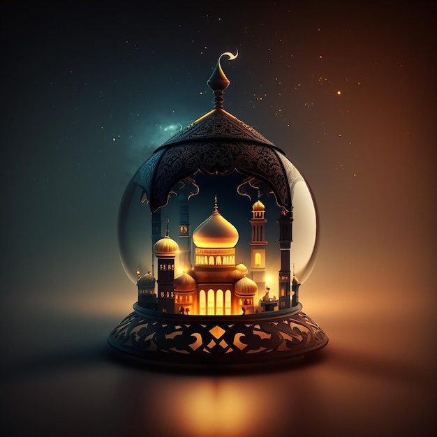 Ai art islamic night light mosjid photos