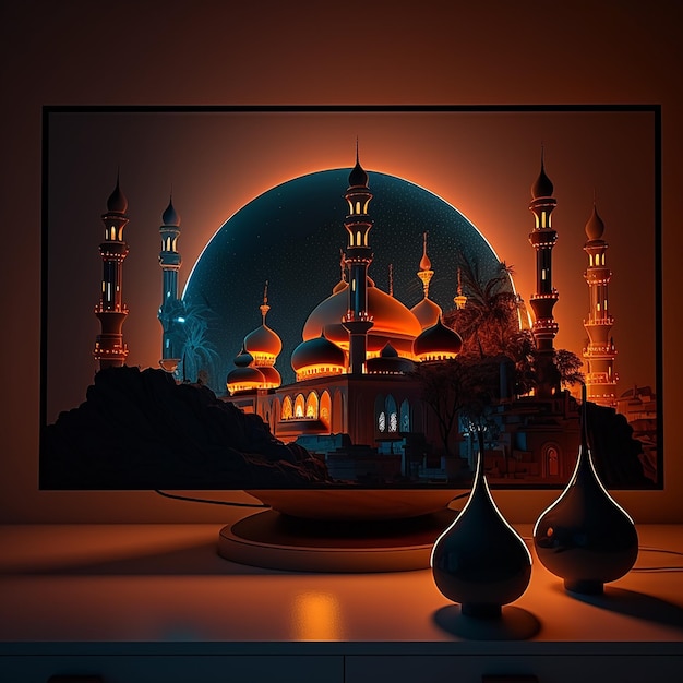 Ai art islamic night light mosjid photos