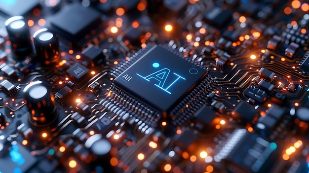 AI artificial intelligence technology microchip background