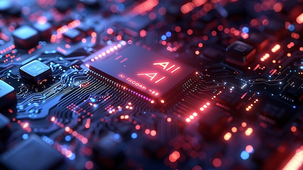 AI artificial intelligence technology microchip background