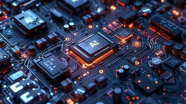 AI artificial intelligence technology microchip background