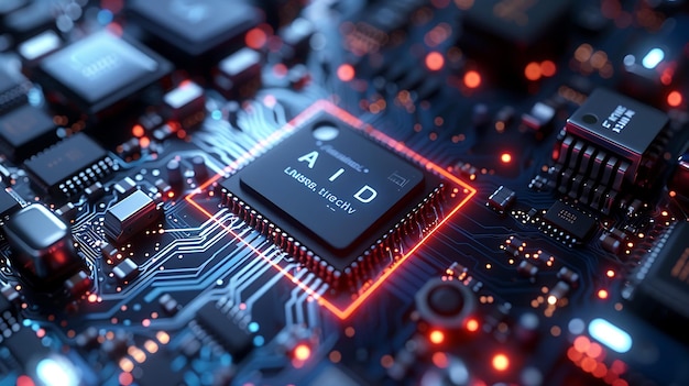 AI artificial intelligence technology microchip background