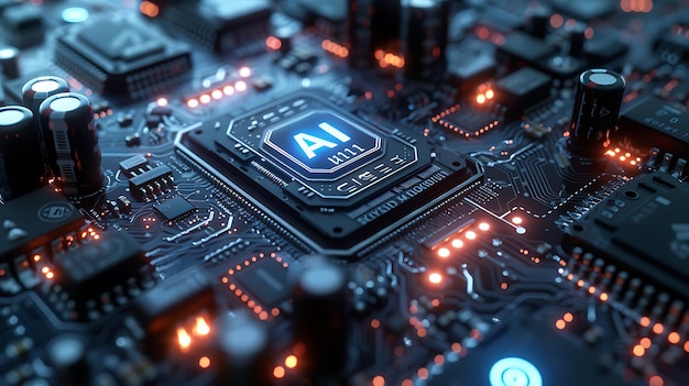 AI artificial intelligence technology microchip background