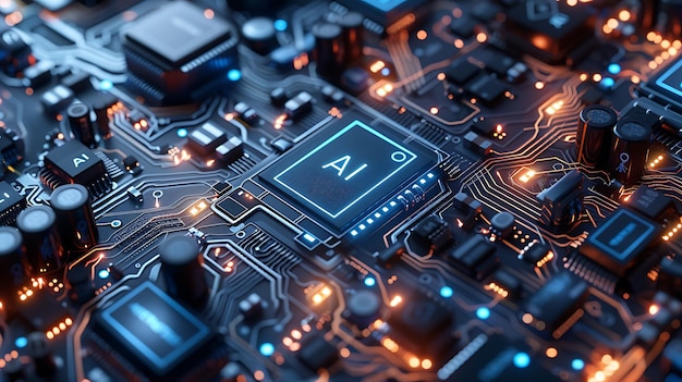 AI artificial intelligence technology microchip background