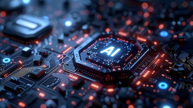 AI artificial intelligence technology microchip background