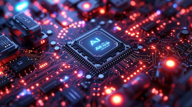 AI artificial intelligence technology microchip background