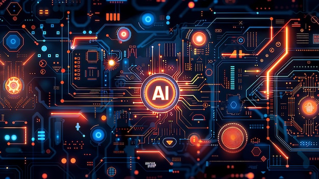 AI artificial intelligence technology microchip background