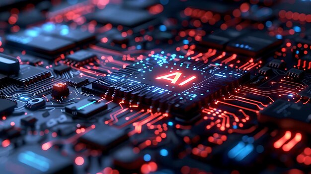 AI artificial intelligence technology microchip background