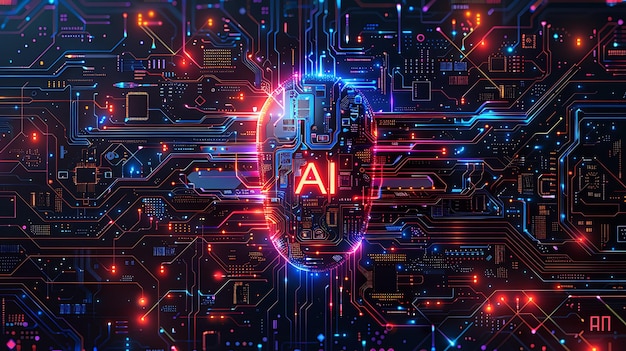 AI artificial intelligence technology microchip background