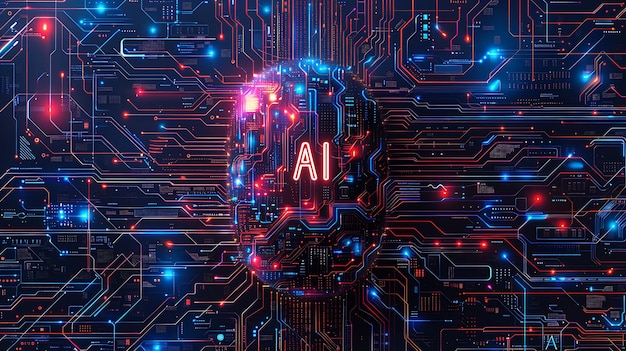 AI artificial intelligence technology microchip background