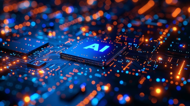 AI artificial intelligence technology microchip background