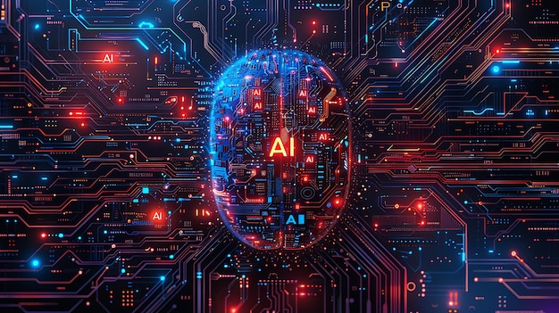 AI artificial intelligence technology microchip background