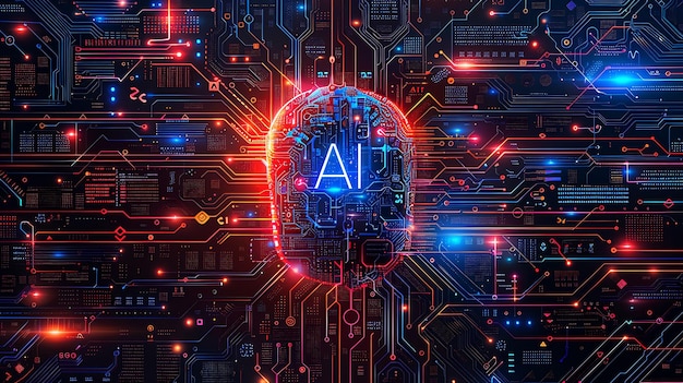 AI artificial intelligence technology microchip background