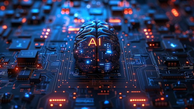 AI artificial intelligence technology microchip background