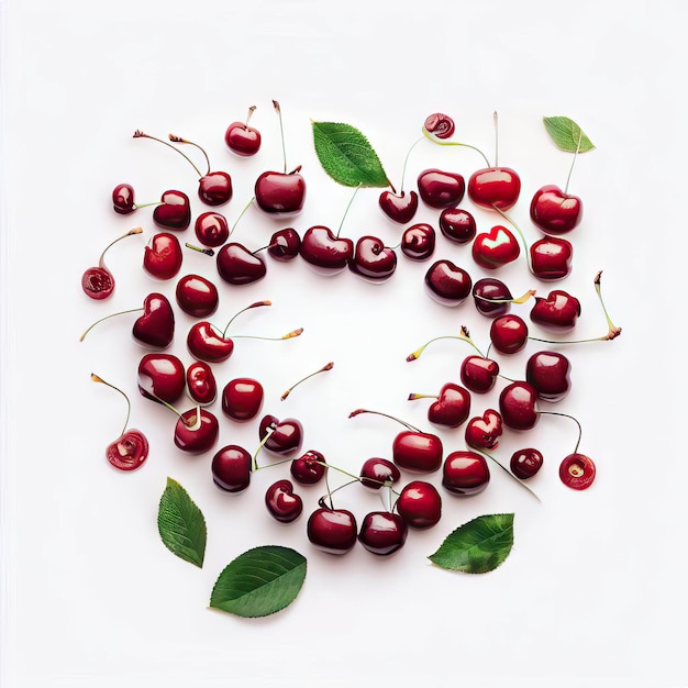 AI Creates HeartShaped Cherry Illustration