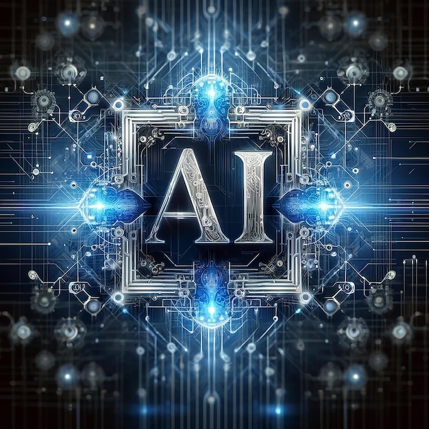 AI Digital Network Futuristic Technological Background