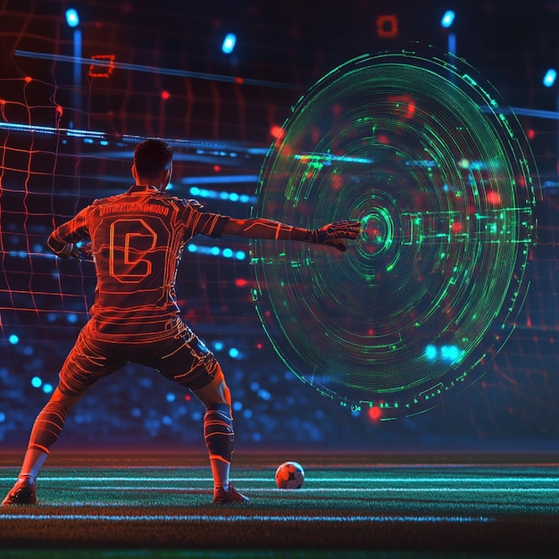 Photo ai envisioned ai generated enhance your football shooting accuracy