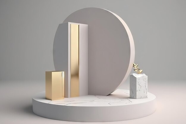 AI generated 3d Abstract scene podium mockup for product presentation