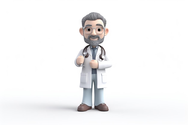 Photo ai generated ai generative 3d blender doctor medicine bobble head figure toy graphic art