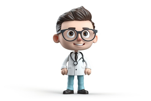 AI Generated AI Generative 3d blender doctor medicine bobble head figure toy Graphic Art