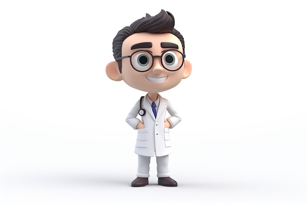 AI Generated AI Generative 3d blender doctor medicine bobble head figure toy Graphic Art